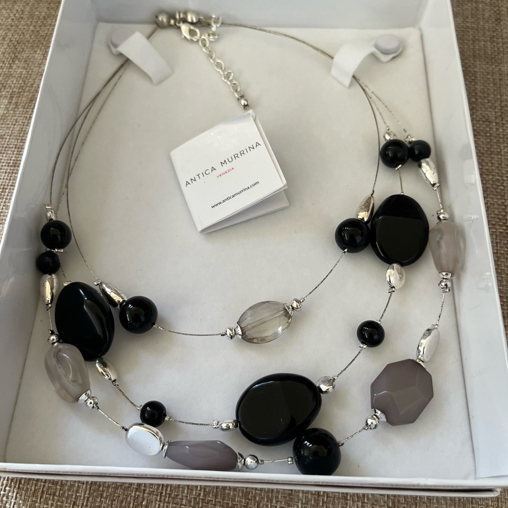 Antica Murrina Black and Gray Necklace